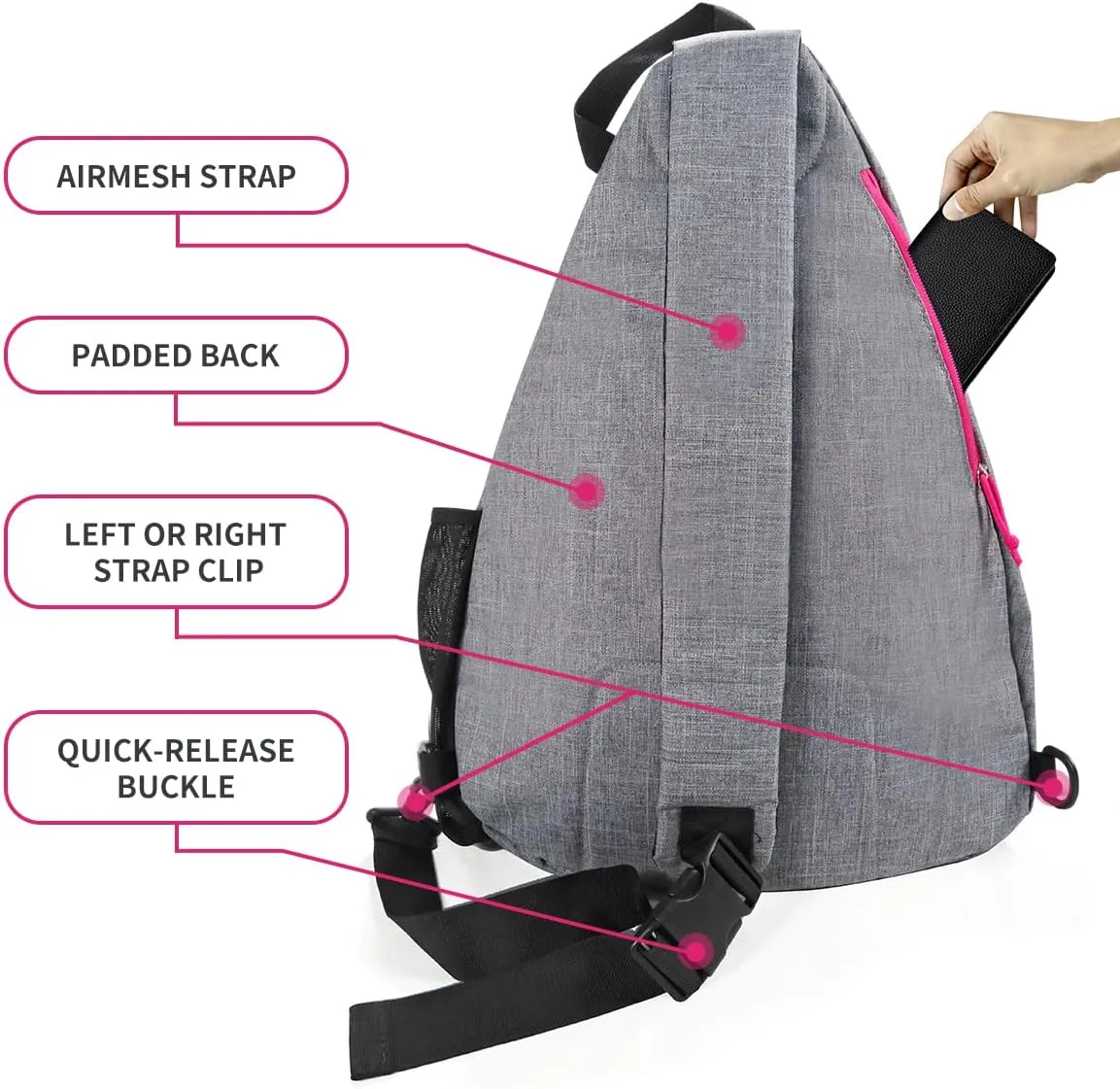 Mangrove Pickleball Bag, Men's & Women's Pickleball Backpack, Adjustable Sling Bag w/Fence Hook/Large Capacity/Safety Pocket