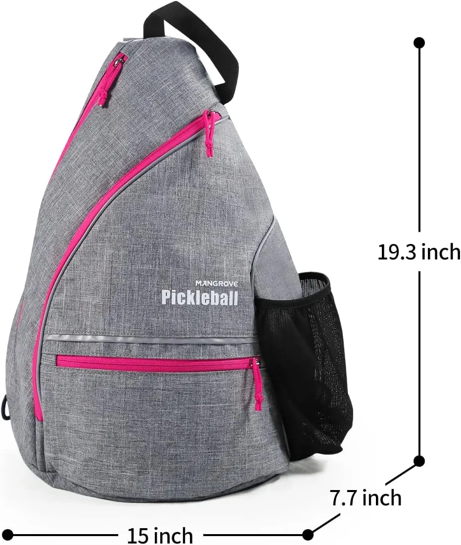 Mangrove Pickleball Bag, Men's & Women's Pickleball Backpack, Adjustable Sling Bag w/Fence Hook/Large Capacity/Safety Pocket