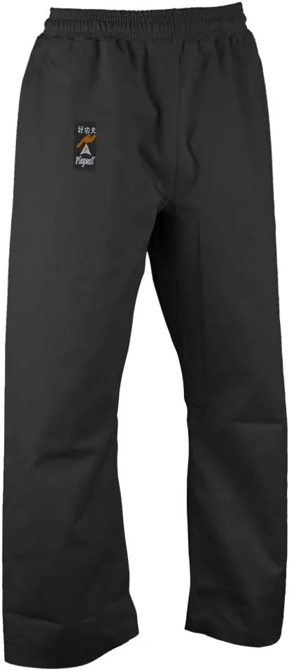 Martial Arts Black Karate Heavy Weight 14Oz Trousers - Elastic Waist