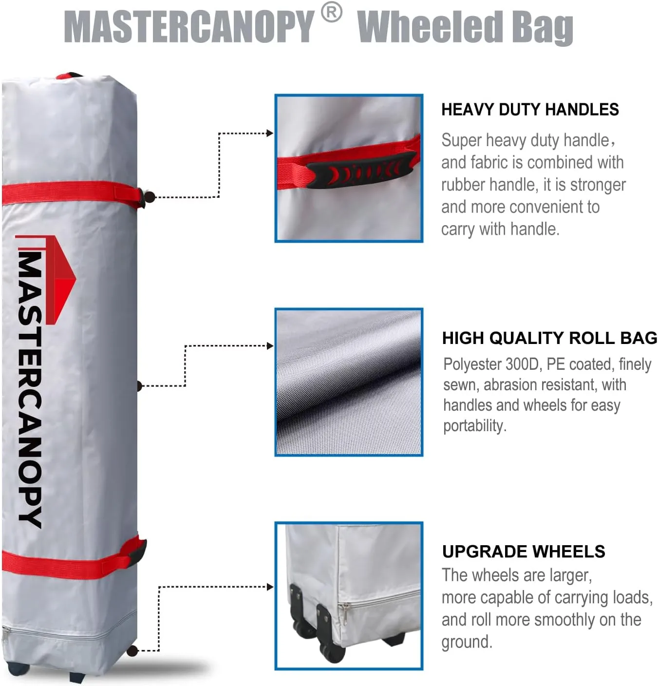 MASTERCANOPY Durable Pop-up Canopy Tent with Roller Bag (10x10, Black)