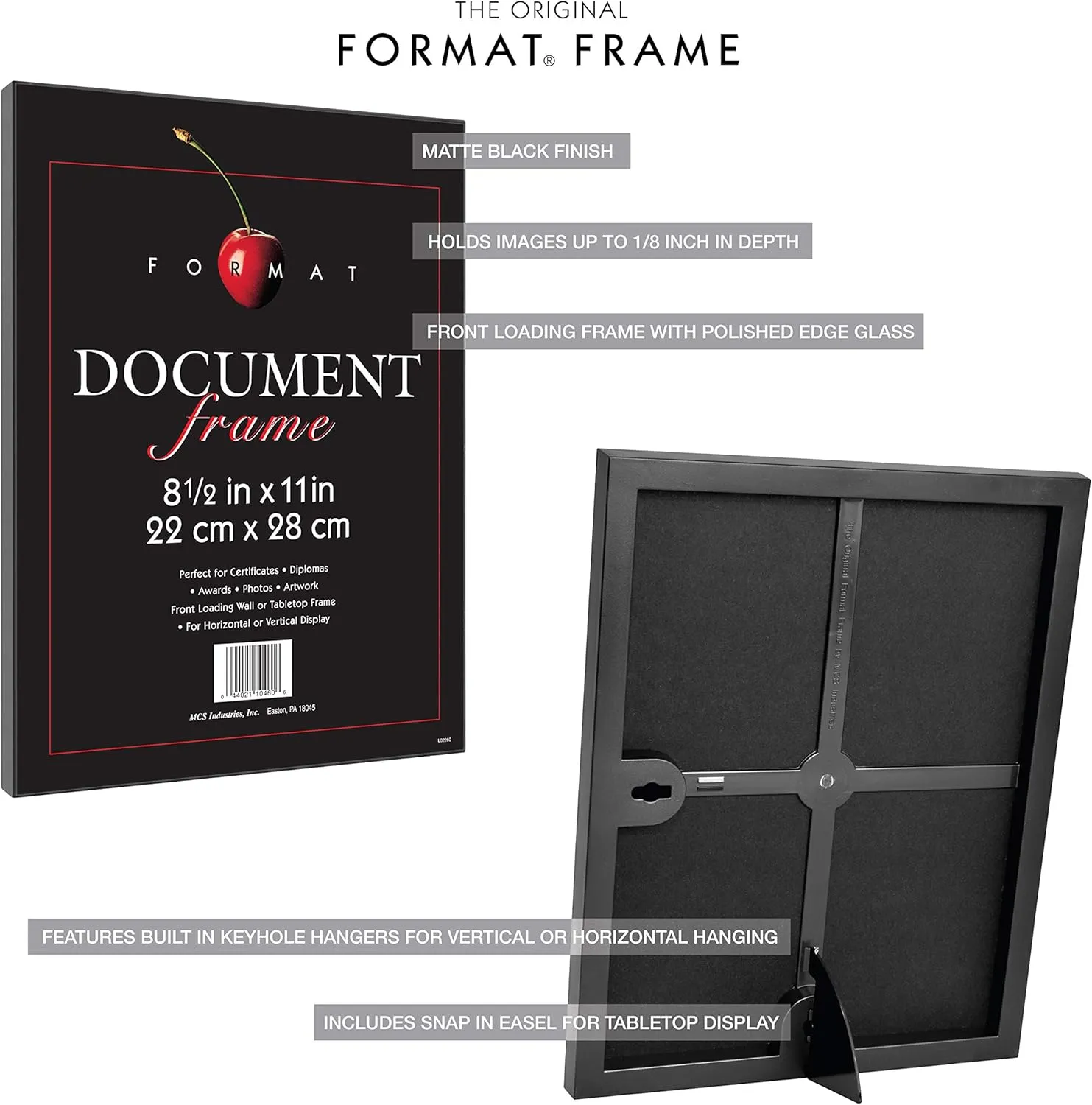MCS Format Document Frame, Diploma and Certificate Frame, Black, 8.5 x 11, 12-Pack