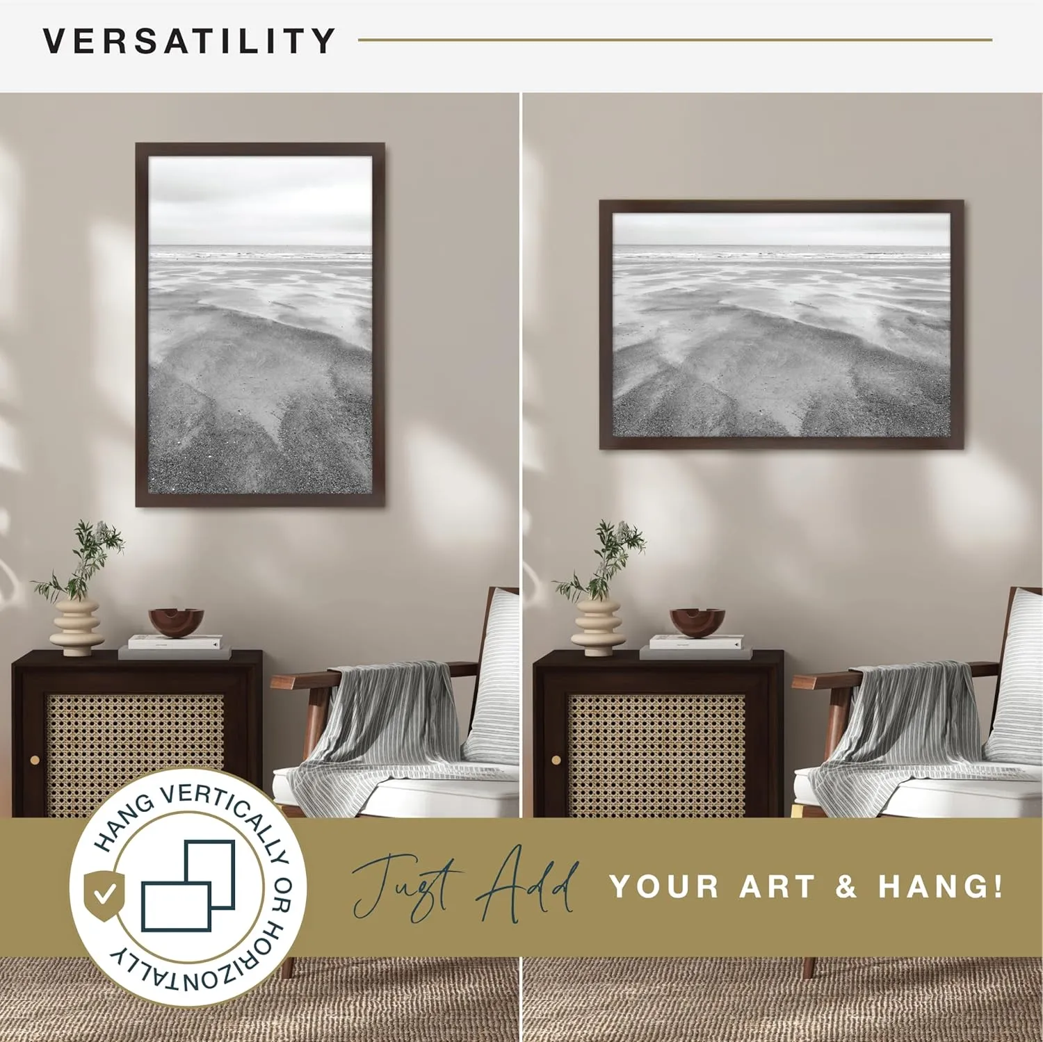 MCS Museum Poster Frame 20x28 Espresso Woodgrain, Vertical & Horizontal Wall Hanging Large Picture Frame for Photos, Posters & Art Prints (1-Pack)