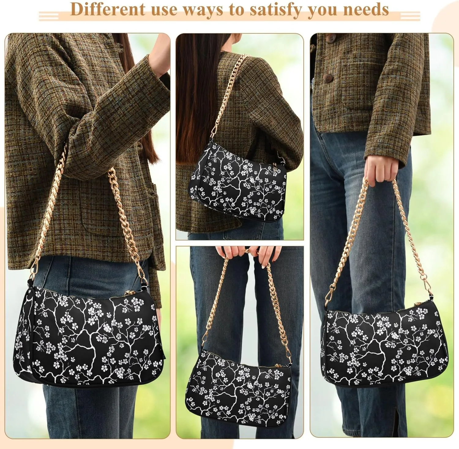 Meat Sushi Salmon Food Women's Purse Hobo Handbag Women Shoulder Handbag Chain Shoulder Bags Formal