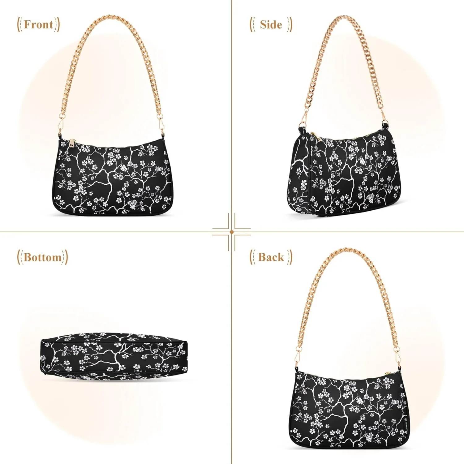Meat Sushi Salmon Food Women's Purse Hobo Handbag Women Shoulder Handbag Chain Shoulder Bags Formal