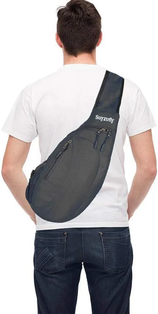 Men Women Foldable Sling Bags Shoulder Chest Backpack Crossbody Daypack for Cycling Walking Hiking
