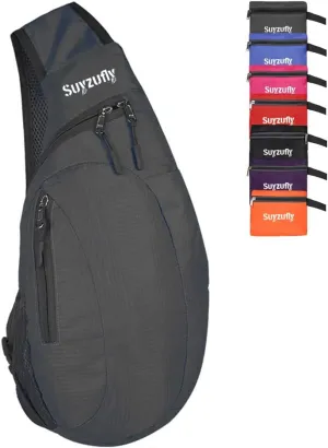 Men Women Foldable Sling Bags Shoulder Chest Backpack Crossbody Daypack for Cycling Walking Hiking