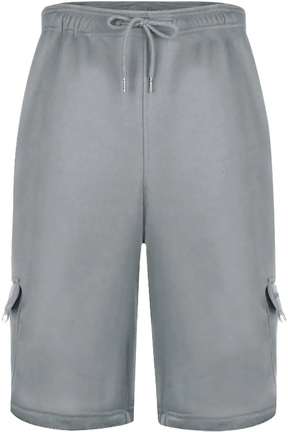 Mens Cargo Shorts Cotton Elastic Waist Casual Shorts Drawstring Athletic Shorts with Multi Pockets