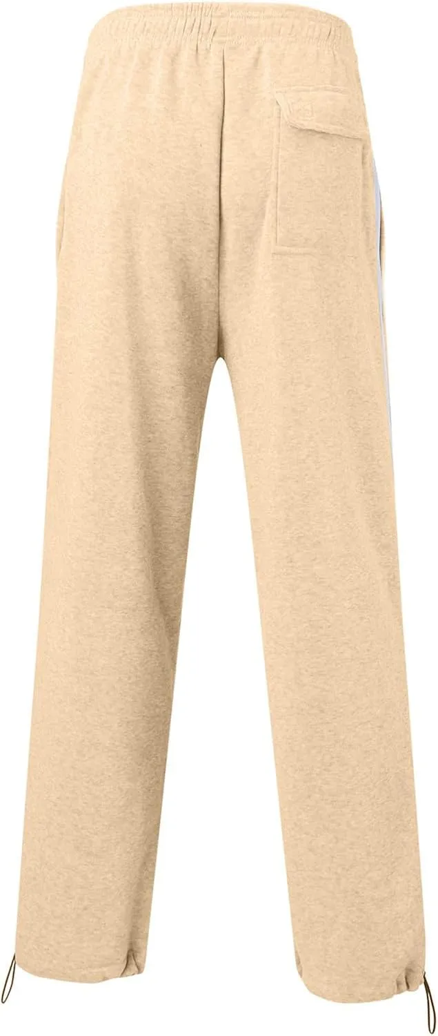 Mens Casual Pants Fashion Sport Cargo Sweatpants Lightweight Workout Athletic Pants Open Bottom Joggers with Pockets