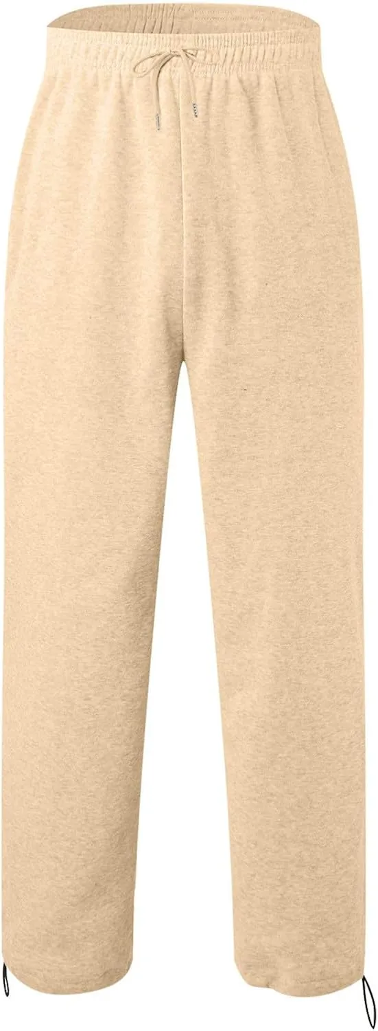 Mens Casual Pants Fashion Sport Cargo Sweatpants Lightweight Workout Athletic Pants Open Bottom Joggers with Pockets