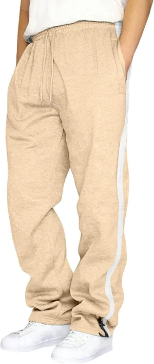 Mens Casual Pants Fashion Sport Cargo Sweatpants Lightweight Workout Athletic Pants Open Bottom Joggers with Pockets