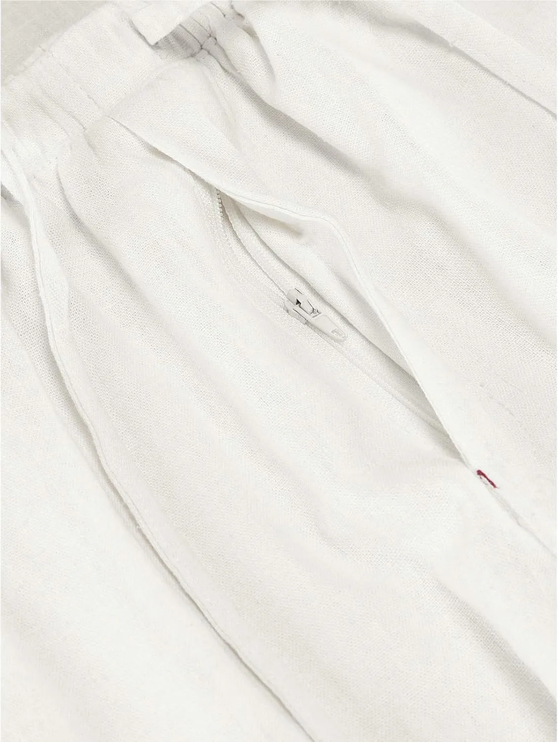 Men's Drawstring Loose Linen Beach Pants Lightweight Elastic Waist Yoga Lounge Cotton Trousers Pajamas