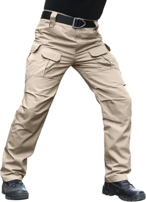 Men's Stretch Tactical Pants Water Resistant Ripstop Cargo Pants Outdoor Lightweight EDC Work Hiking Pants