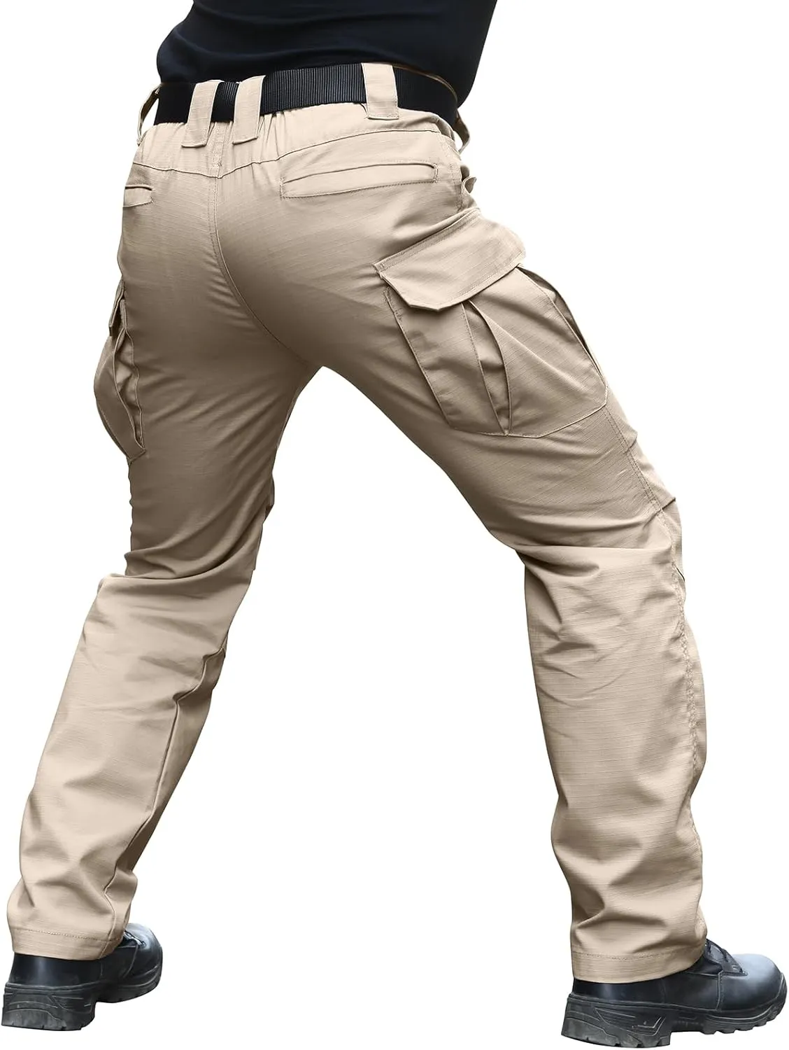 Men's Stretch Tactical Pants Water Resistant Ripstop Cargo Pants Outdoor Lightweight EDC Work Hiking Pants
