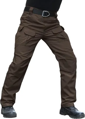 Men's Stretch Tactical Pants Water Resistant Ripstop Cargo Pants Outdoor Lightweight EDC Work Hiking Pants