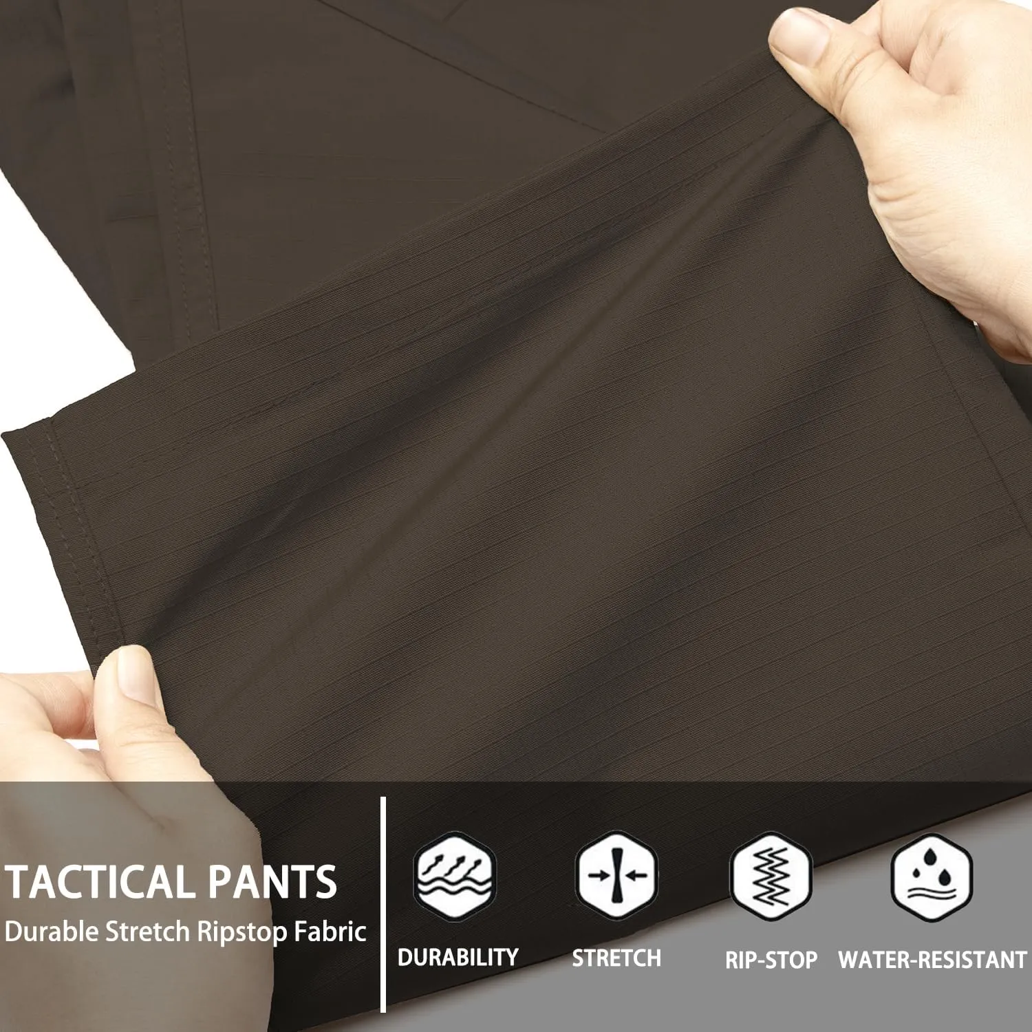 Men's Stretch Tactical Pants Water Resistant Ripstop Cargo Pants Outdoor Lightweight EDC Work Hiking Pants