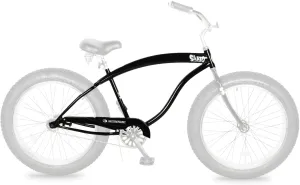 MICARGI SLUGO Stretch Cruiser Bike Frame,26-in Steel Frame with Bike Chain Suitable for Lowrider Bike, Chopper Bike, and Electric Bike Conversion (Matte Black)