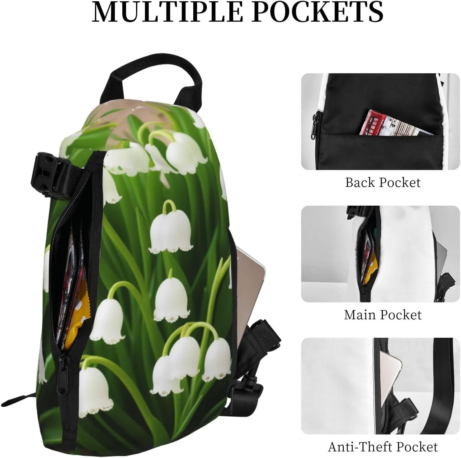 Middle Ages Pattern Sling Bags Crossbody Sling Backpack Travel Hiking Daypack Chest Bag For Man And Women