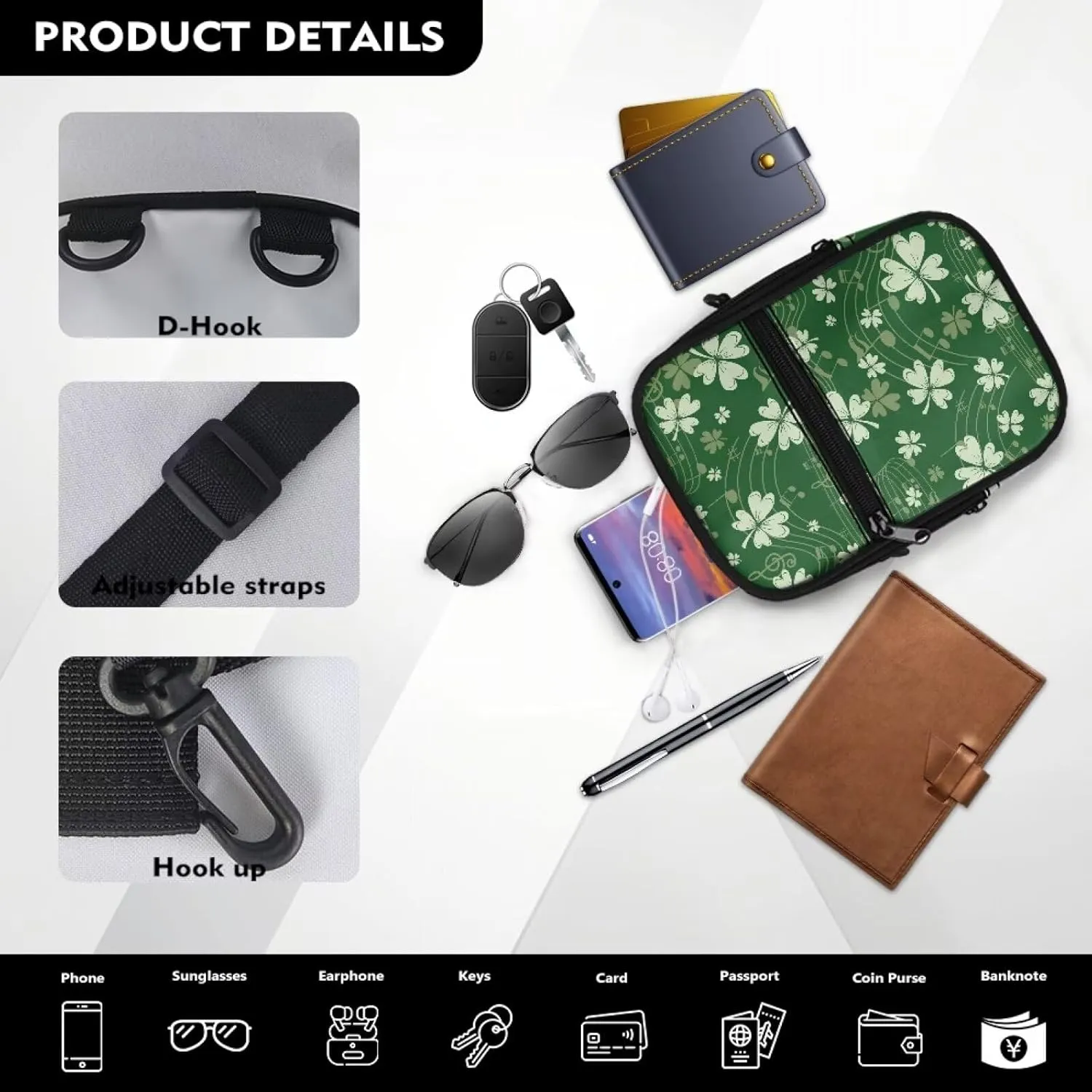 Mini Crossbody Shoulder Sling Bag Multi-Function Travel Pouch Bag Lightweight Stylish Cellphone Purse Wallet