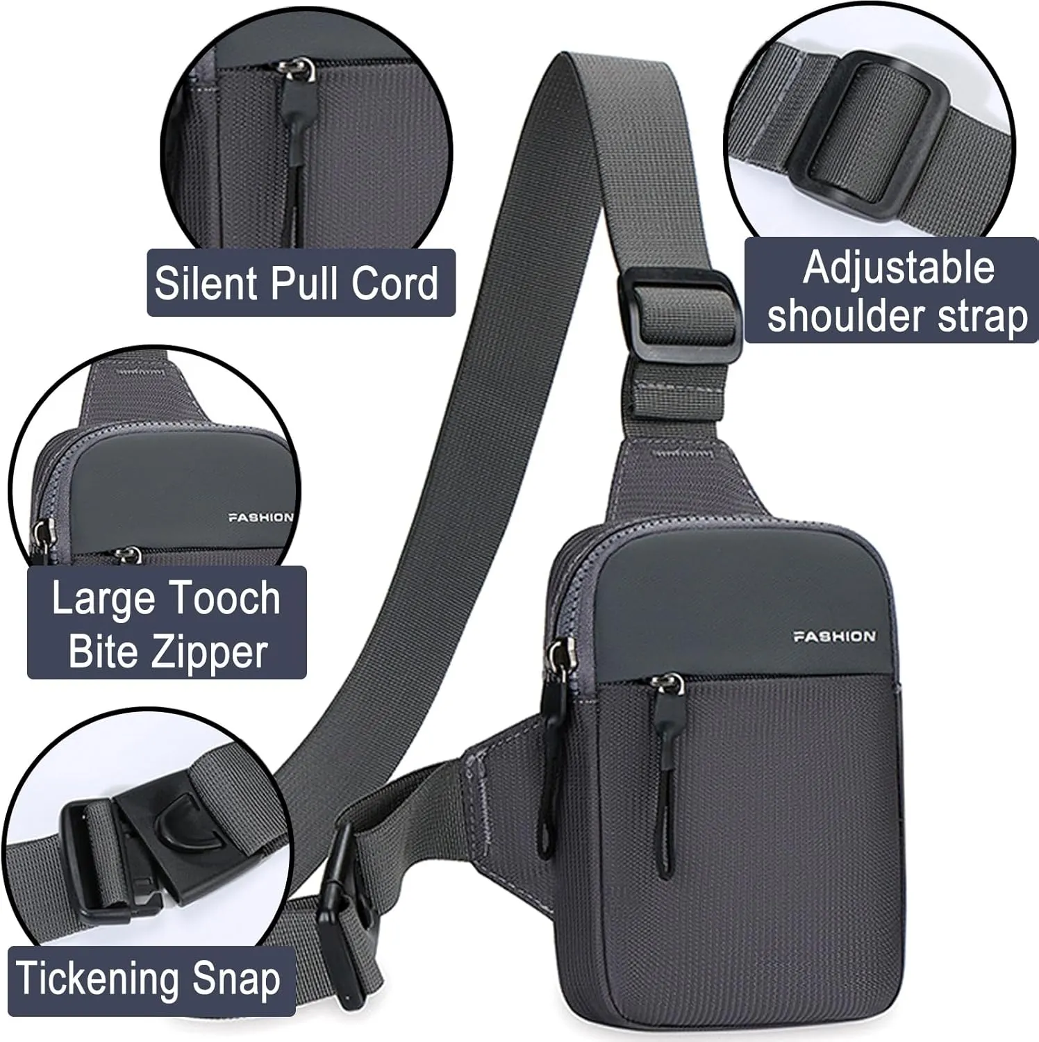 Mini Sling Bag Men Small Crossbody Bag Women Fanny Packs Casual Phone Chest Bag Waterproof Slim Personal Pocket Bag Backpack for Travel Hiking