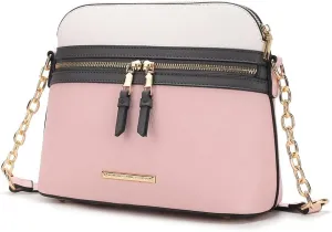MKF Collection Crossbody Bag for Women, Vegan Leather Multi Pocket Messenger Purse, Shoulder Bag By Mia K