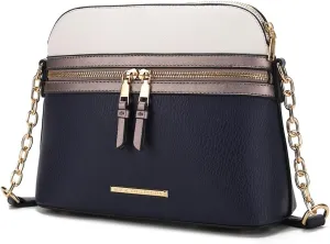 MKF Collection Crossbody Bag for Women, Vegan Leather Multi Pocket Messenger Purse, Shoulder Bag By Mia K