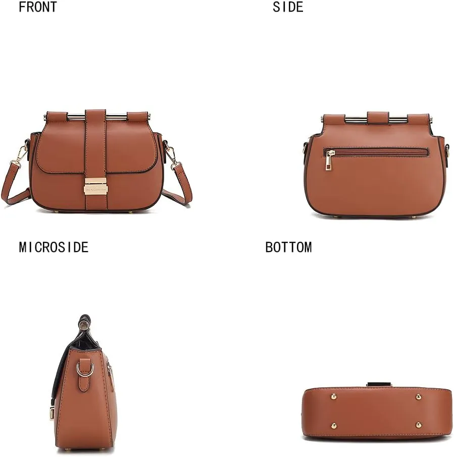 MKF Collection Crossbody Bag for Women, Vegan Leather Shoulder Bags Fashion Handbag Purse