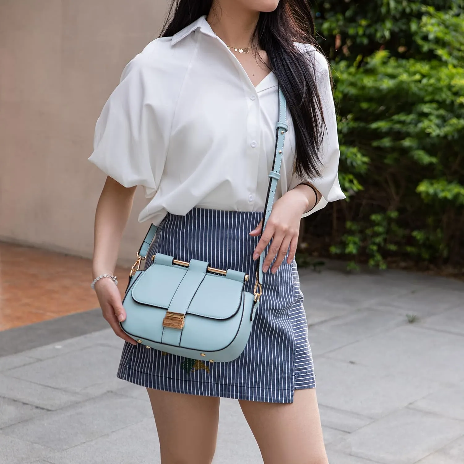MKF Collection Crossbody Bag for Women, Vegan Leather Shoulder Bags Fashion Handbag Purse