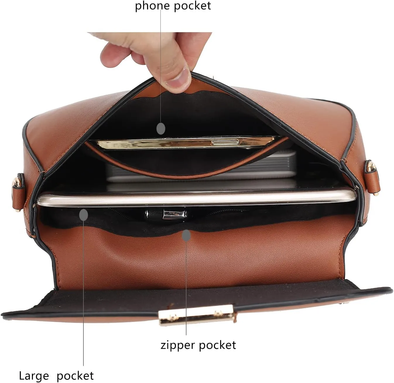 MKF Collection Crossbody Bag for Women, Vegan Leather Shoulder Bags Fashion Handbag Purse
