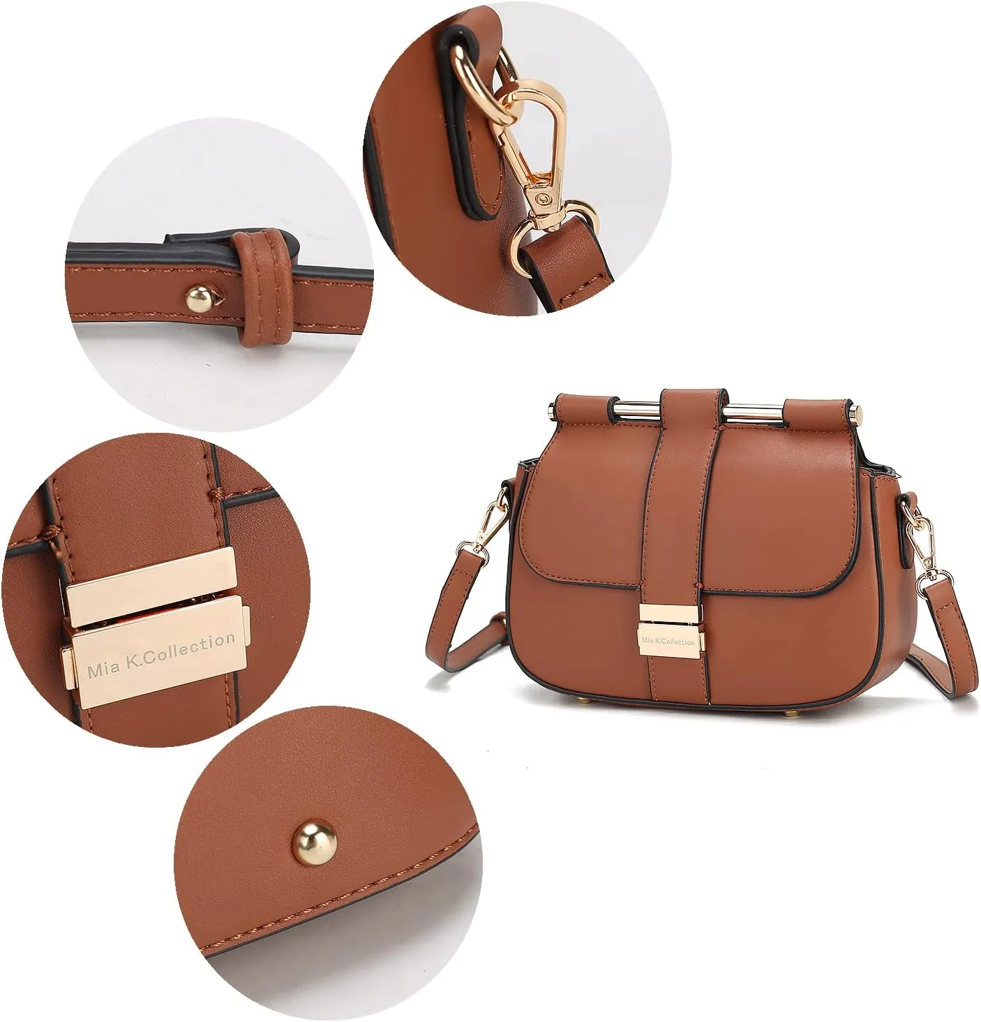 MKF Collection Crossbody Bag for Women, Vegan Leather Shoulder Bags Fashion Handbag Purse