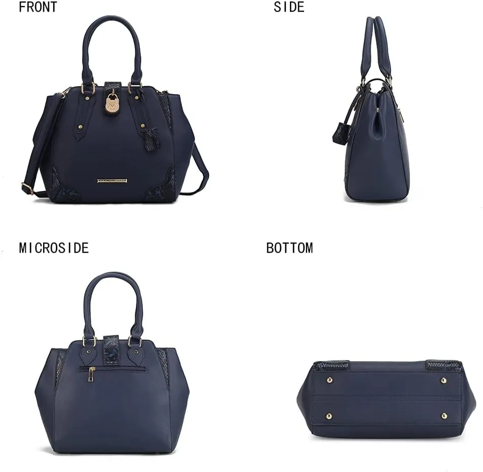 MKF Collection Satchel Bag for Women’s, Vegan Leather Crossbody Handbag Top-Handle Purse