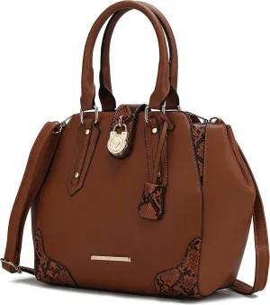 MKF Collection Satchel Bag for Women’s, Vegan Leather Crossbody Handbag Top-Handle Purse