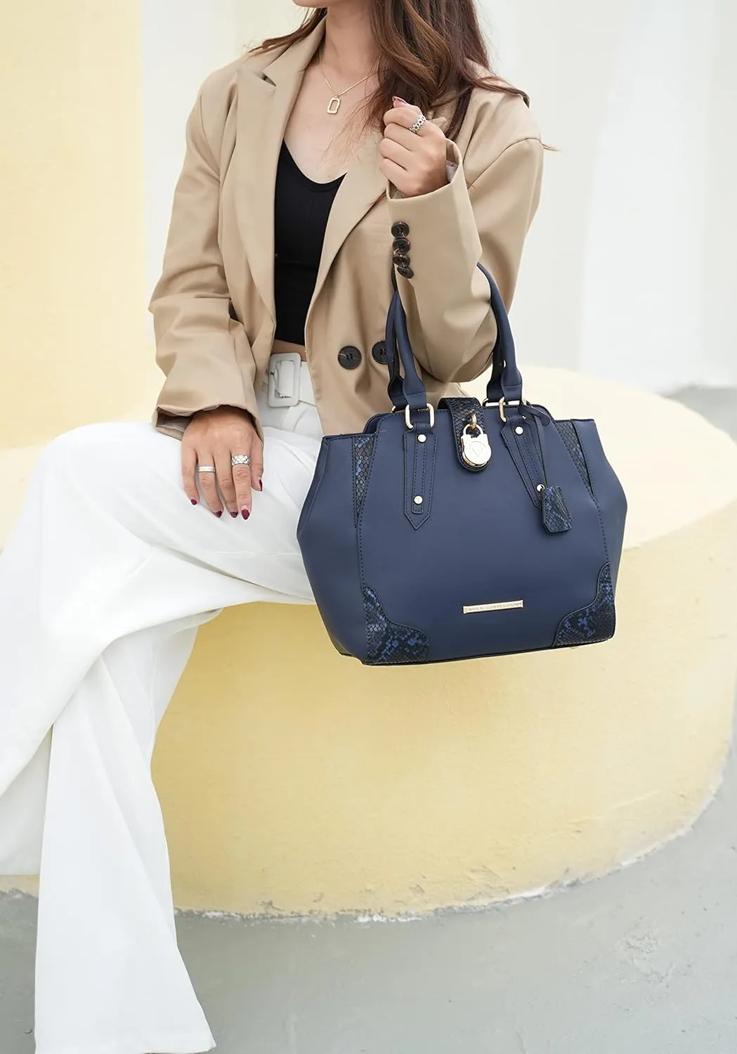 MKF Collection Satchel Bag for Women’s, Vegan Leather Crossbody Handbag Top-Handle Purse