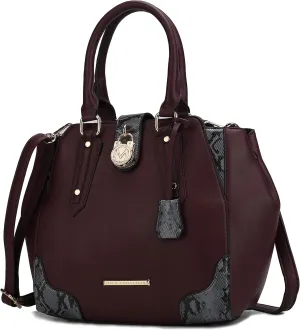 MKF Collection Satchel Bag for Women’s, Vegan Leather Crossbody Handbag Top-Handle Purse