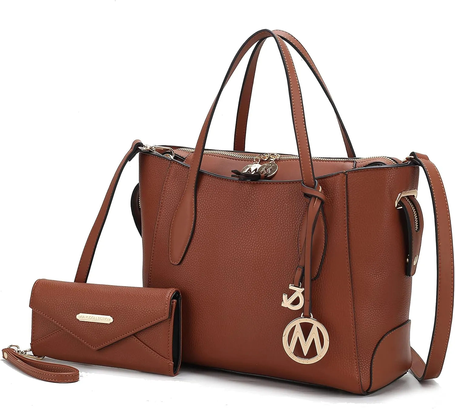 MKF Collection Tote bag for Women with Wristlet Wallet, Vegan Leather Top-Handle Shoulder Handbag Purse