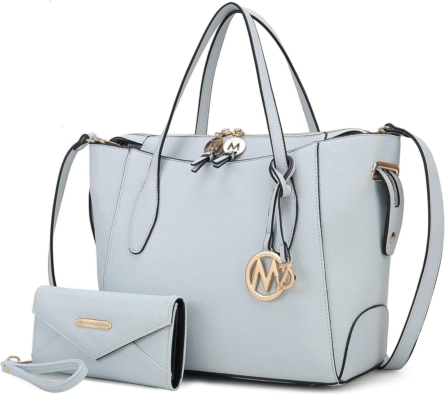 MKF Collection Tote bag for Women with Wristlet Wallet, Vegan Leather Top-Handle Shoulder Handbag Purse