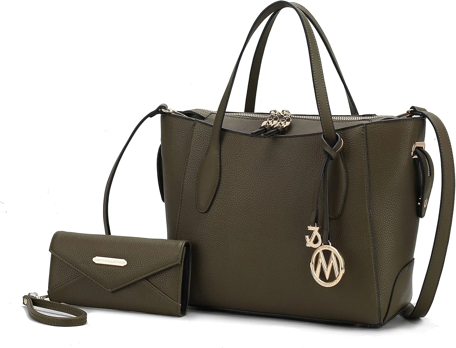 MKF Collection Tote bag for Women with Wristlet Wallet, Vegan Leather Top-Handle Shoulder Handbag Purse