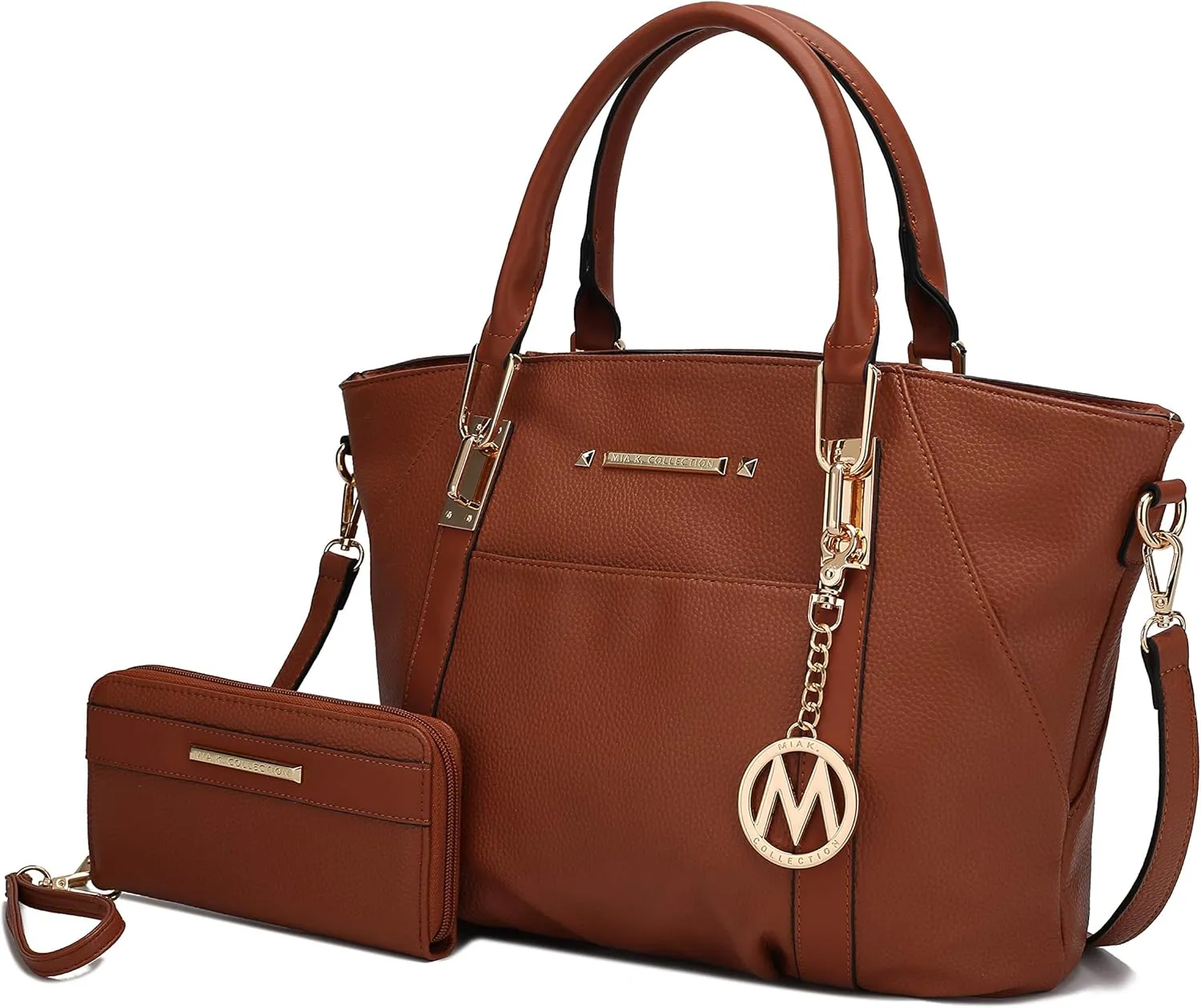 MKF Collection Tote Bag With Wallet for Women, Vegan Leather Shoulder Bag Purse Set Top Handle Handbag 2 Pieces