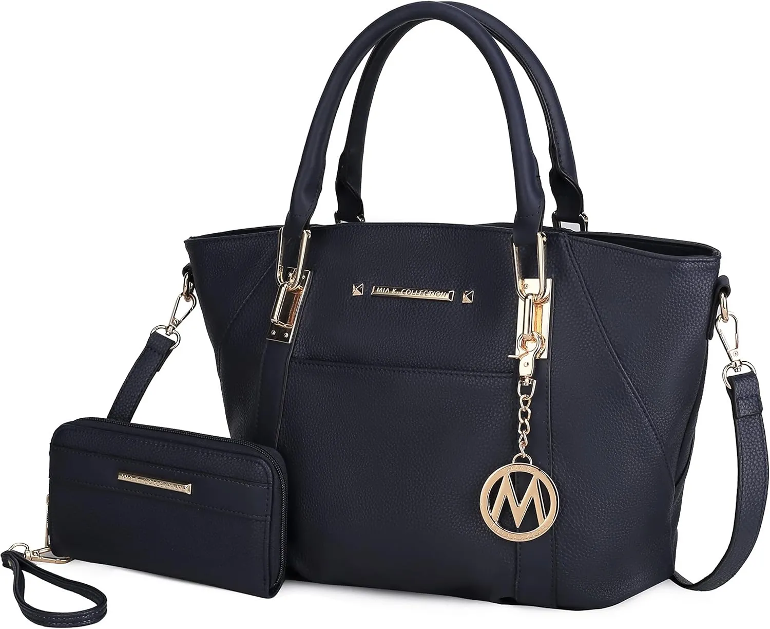 MKF Collection Tote Bag With Wallet for Women, Vegan Leather Shoulder Bag Purse Set Top Handle Handbag 2 Pieces