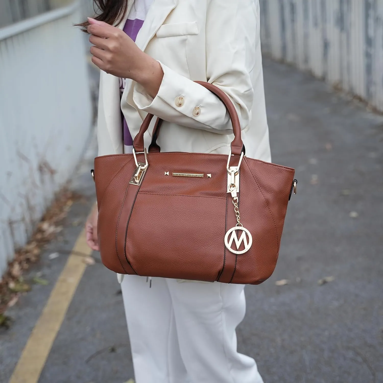 MKF Collection Tote Bag With Wallet for Women, Vegan Leather Shoulder Bag Purse Set Top Handle Handbag 2 Pieces