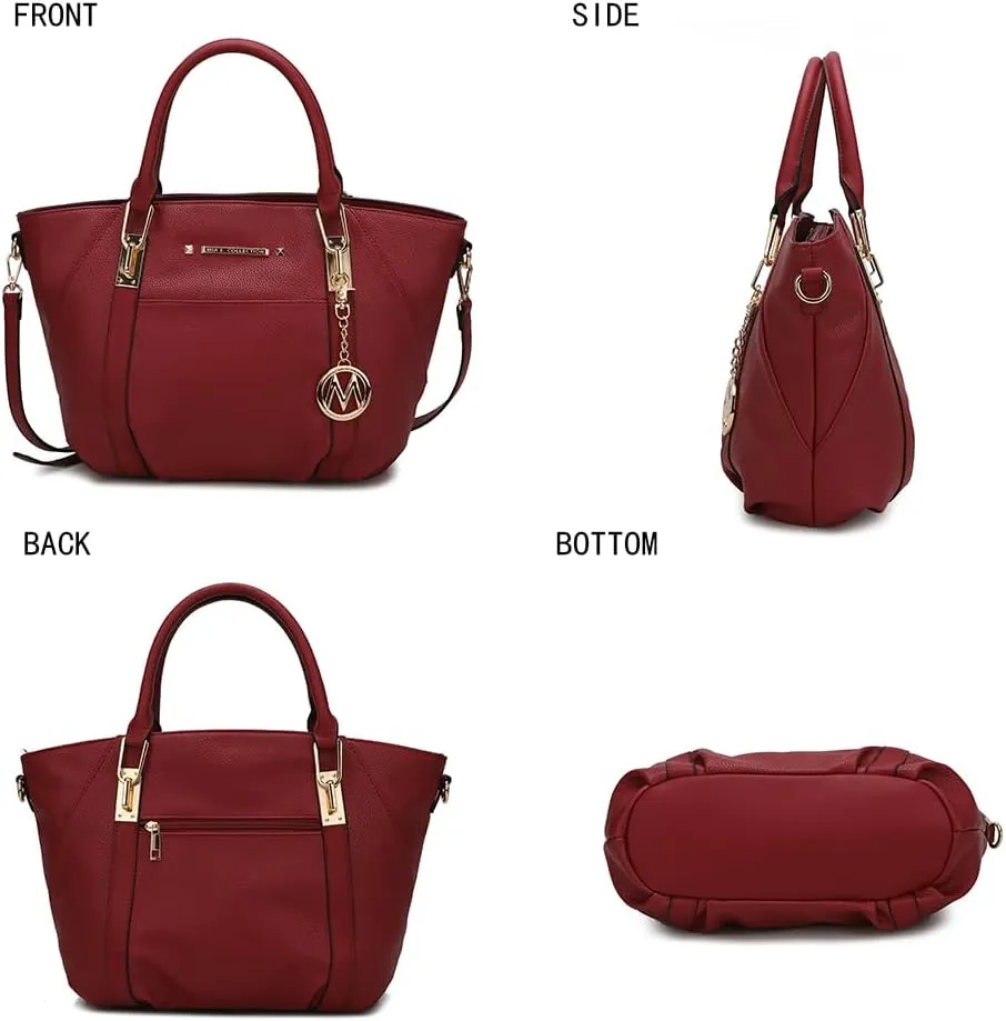 MKF Collection Tote Bag With Wallet for Women, Vegan Leather Shoulder Bag Purse Set Top Handle Handbag 2 Pieces