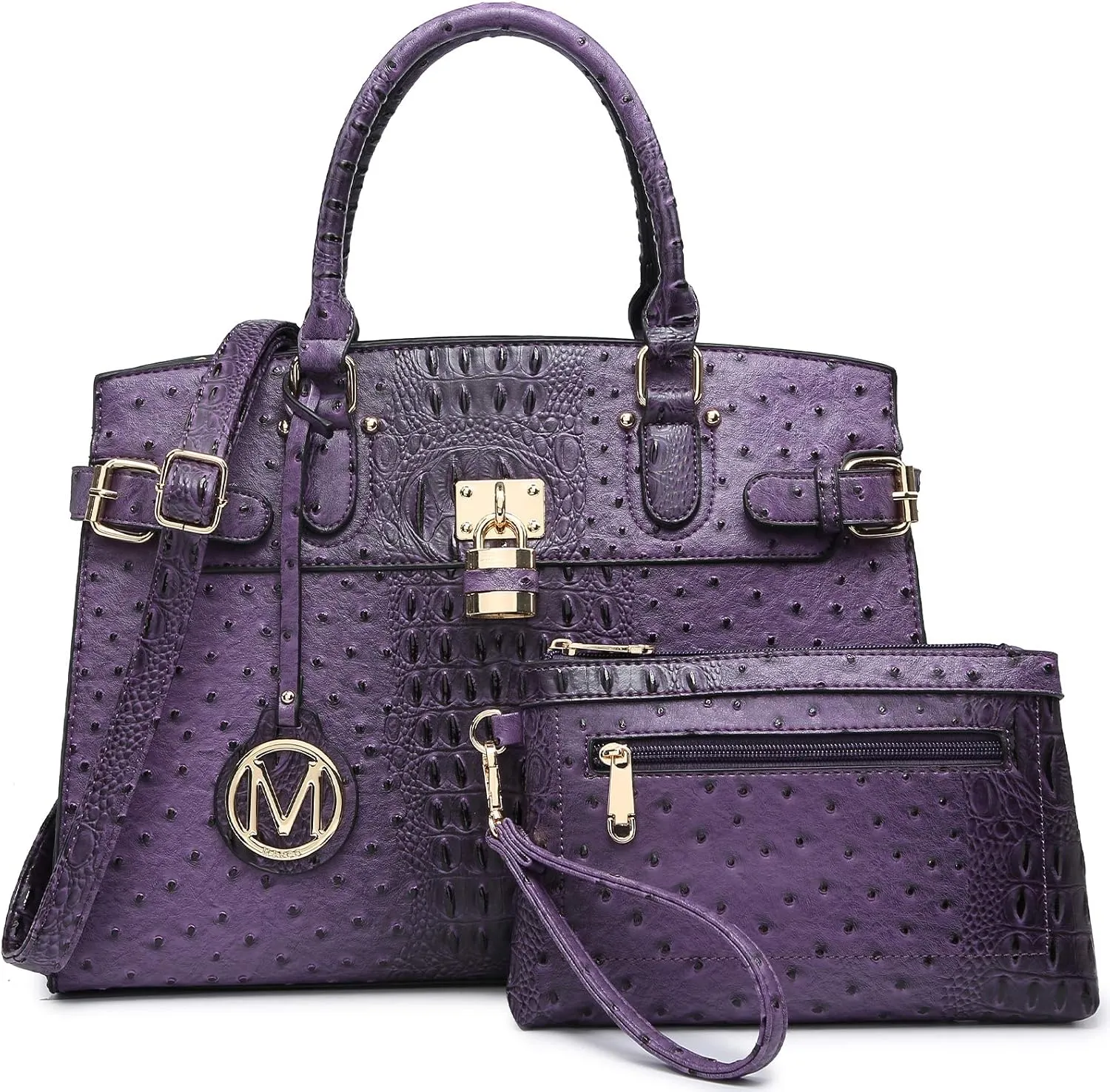MKP Women Fashion Satchel Handbags and Purses Ladies Top Handle Tote Work Shoulder Bags with Matching Wristlet Wallet