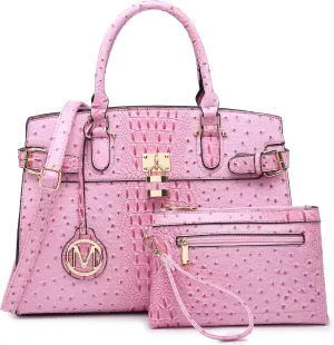 MKP Women Fashion Satchel Handbags and Purses Ladies Top Handle Tote Work Shoulder Bags with Matching Wristlet Wallet