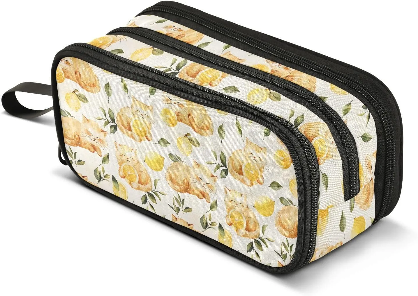 MNSRUU Big Pencil Pen Case, Pencil Bag Lovely Cats Lemon Aesthetic Pencil Case Organizer Markers Pencil Box Pencil Pouch for Girls Boys Adults
