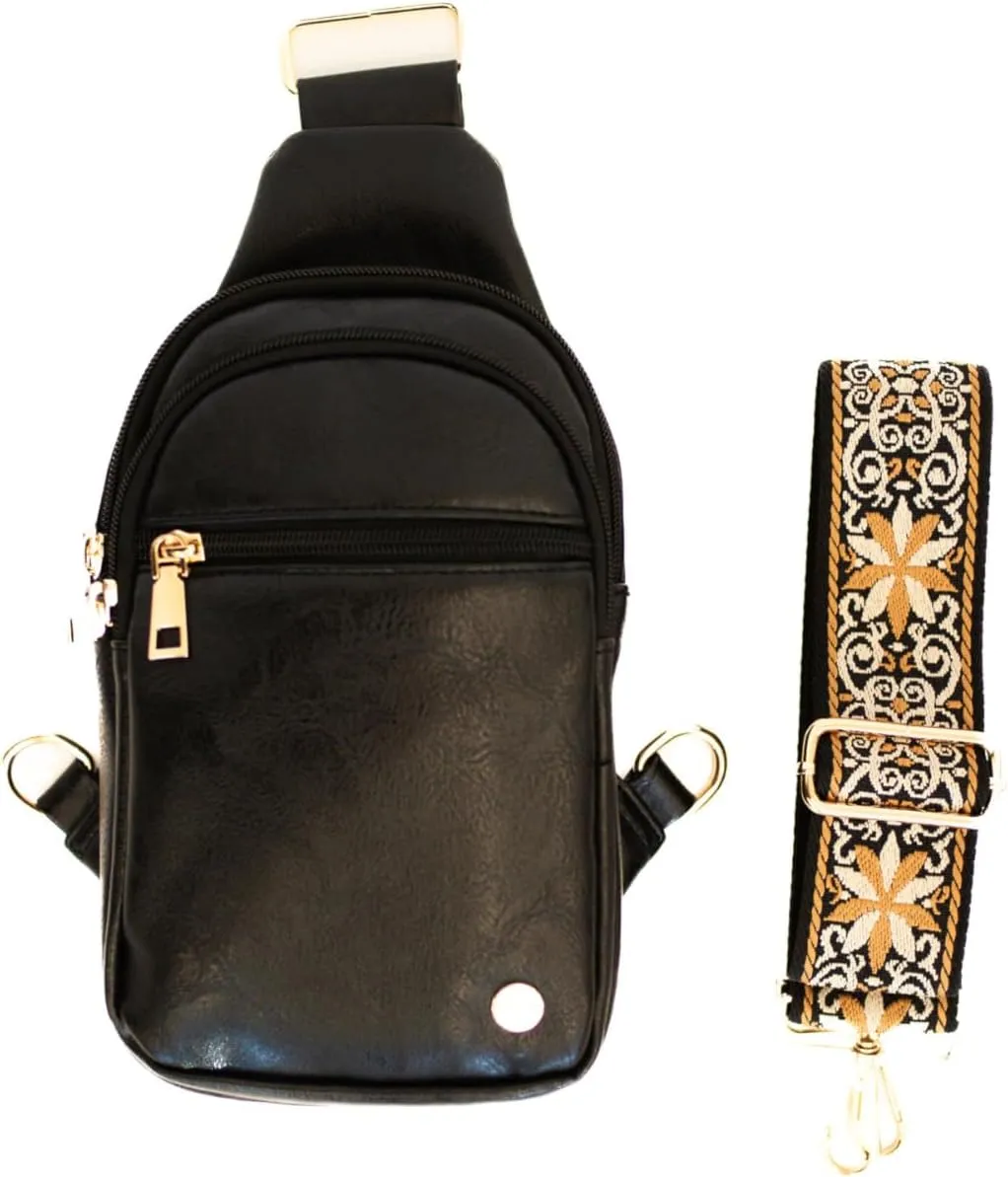 Modern Chic Crossbody Bags for Women - Page Sling Crossbody Purse, Vegan Leather Sling Bag with Strap & Multiple Pockets