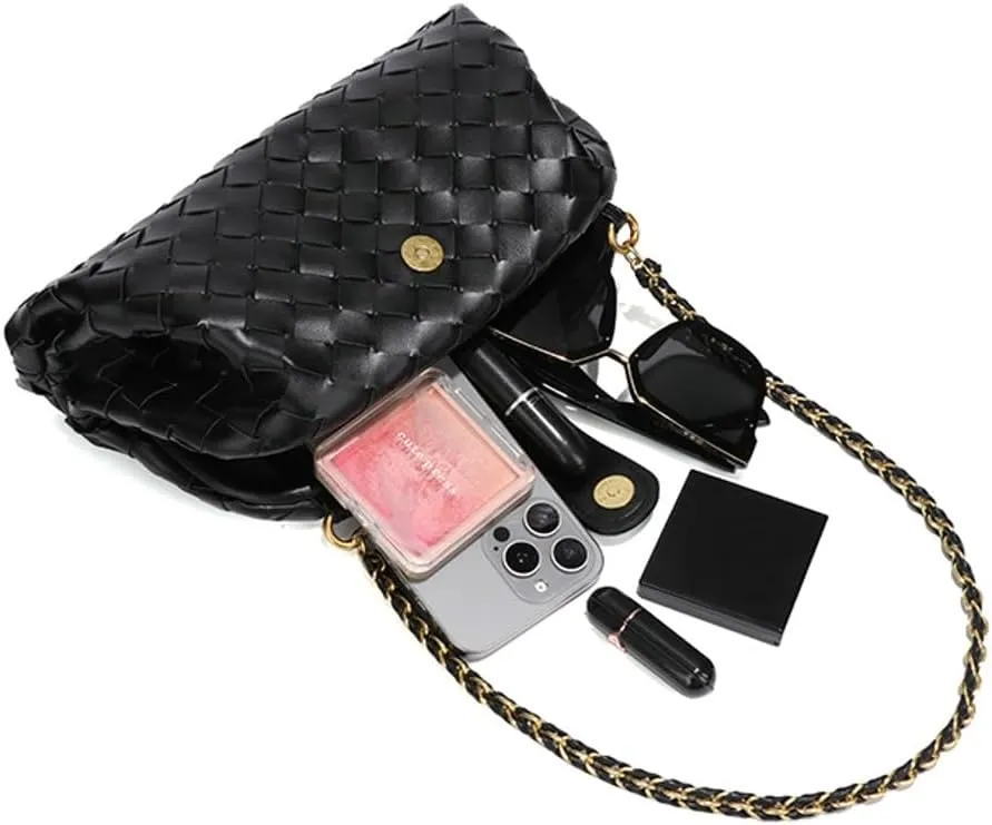 Molodo Woven Bags for Women Shoulder Bag PU Leather Handwoven Crossbody Bag Satchel Woven Purses 2025