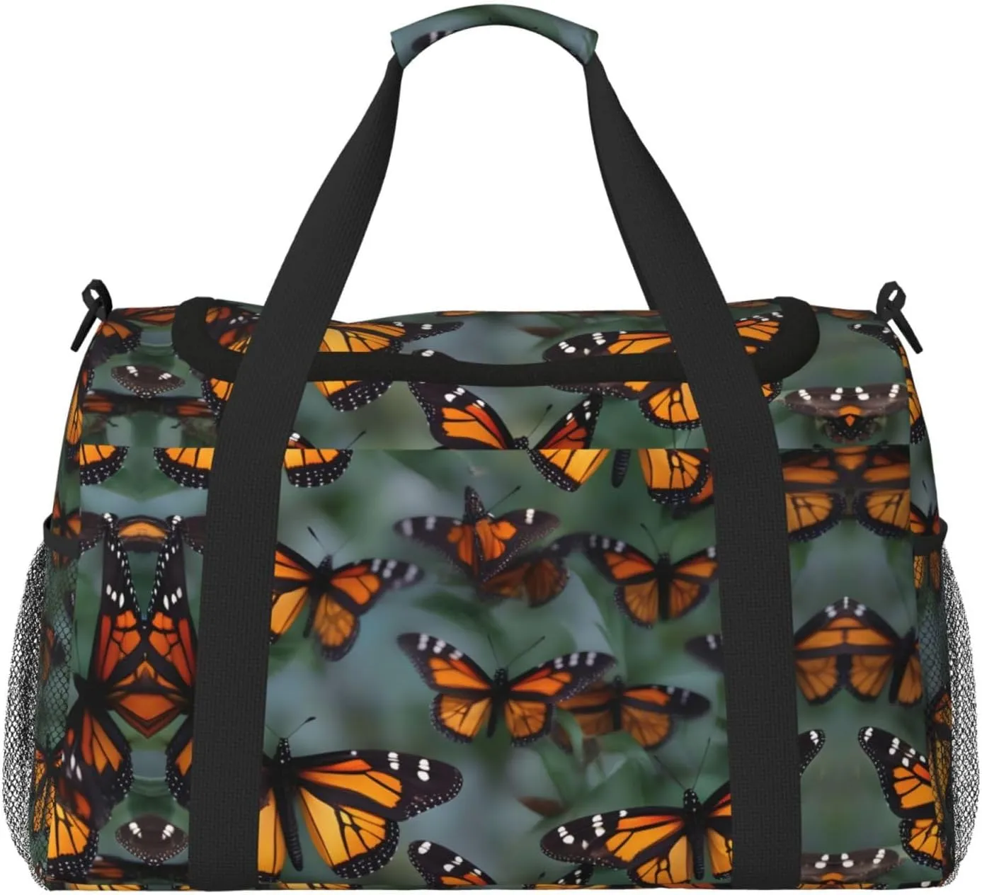 Monarch butterflies print Carry on Bag Underseat forTraveling Personal Item Bag Travel Duffel Bag Gym Bag for Women Men