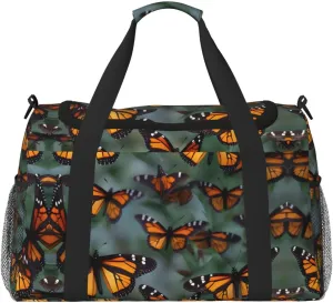 Monarch butterflies print Carry on Bag Underseat forTraveling Personal Item Bag Travel Duffel Bag Gym Bag for Women Men