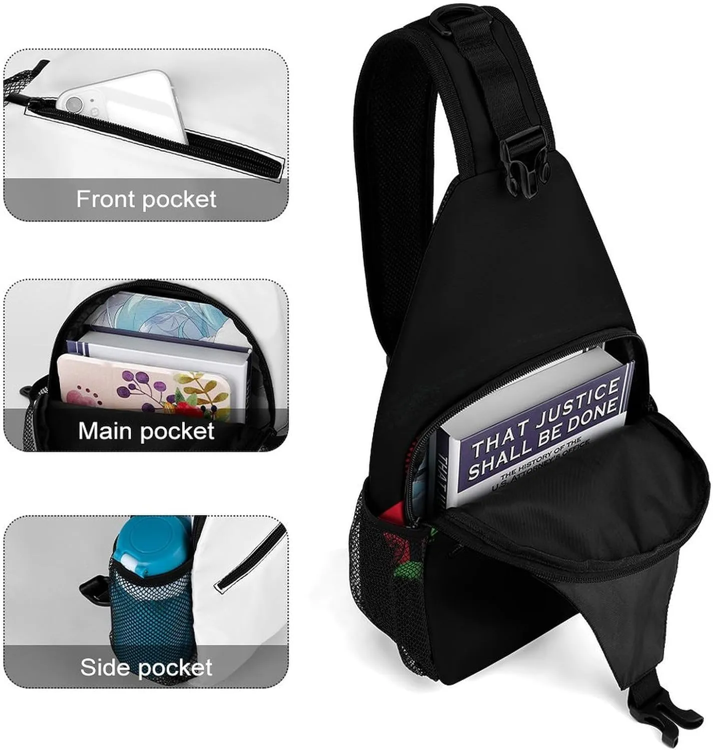 Mongolia Flag Brush Stroke Sling Bag Crossbody Chest Bag Shoulder Bag For Travel Hiking Cycling Camping