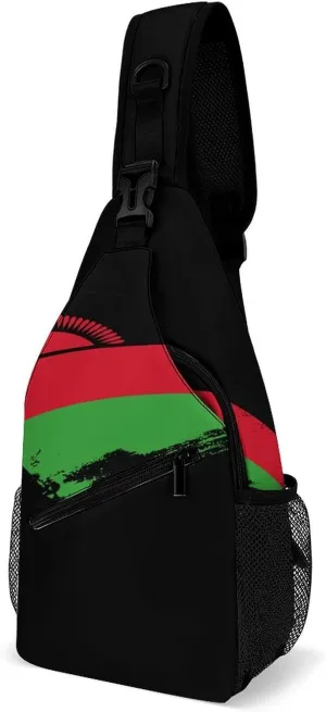 Mongolia Flag Brush Stroke Sling Bag Crossbody Chest Bag Shoulder Bag For Travel Hiking Cycling Camping