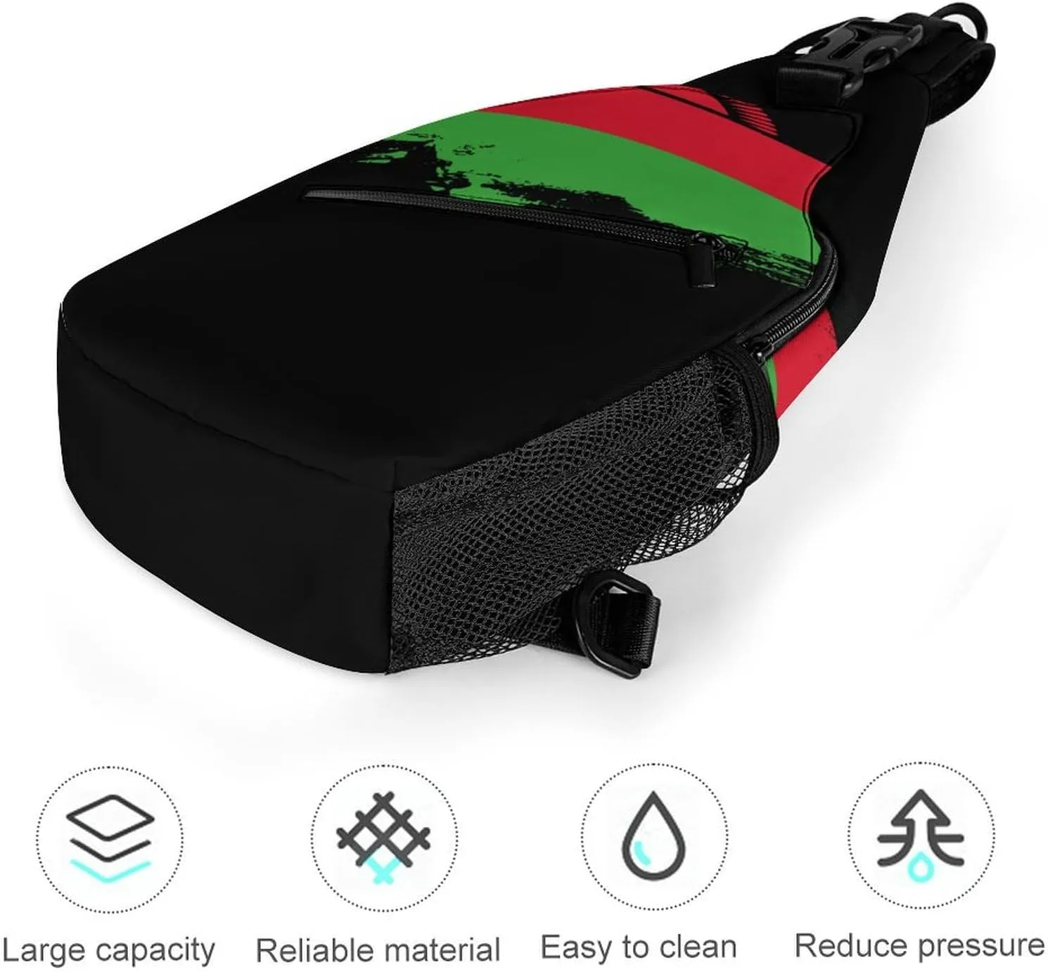Mongolia Flag Brush Stroke Sling Bag Crossbody Chest Bag Shoulder Bag For Travel Hiking Cycling Camping